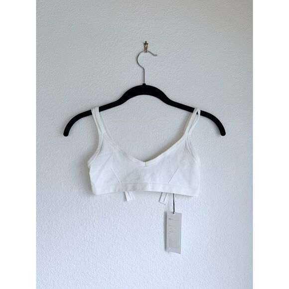 NWT Helmut Lang Button Strap Jersey Bra in Optic White Size XS - Picture 6 of 12